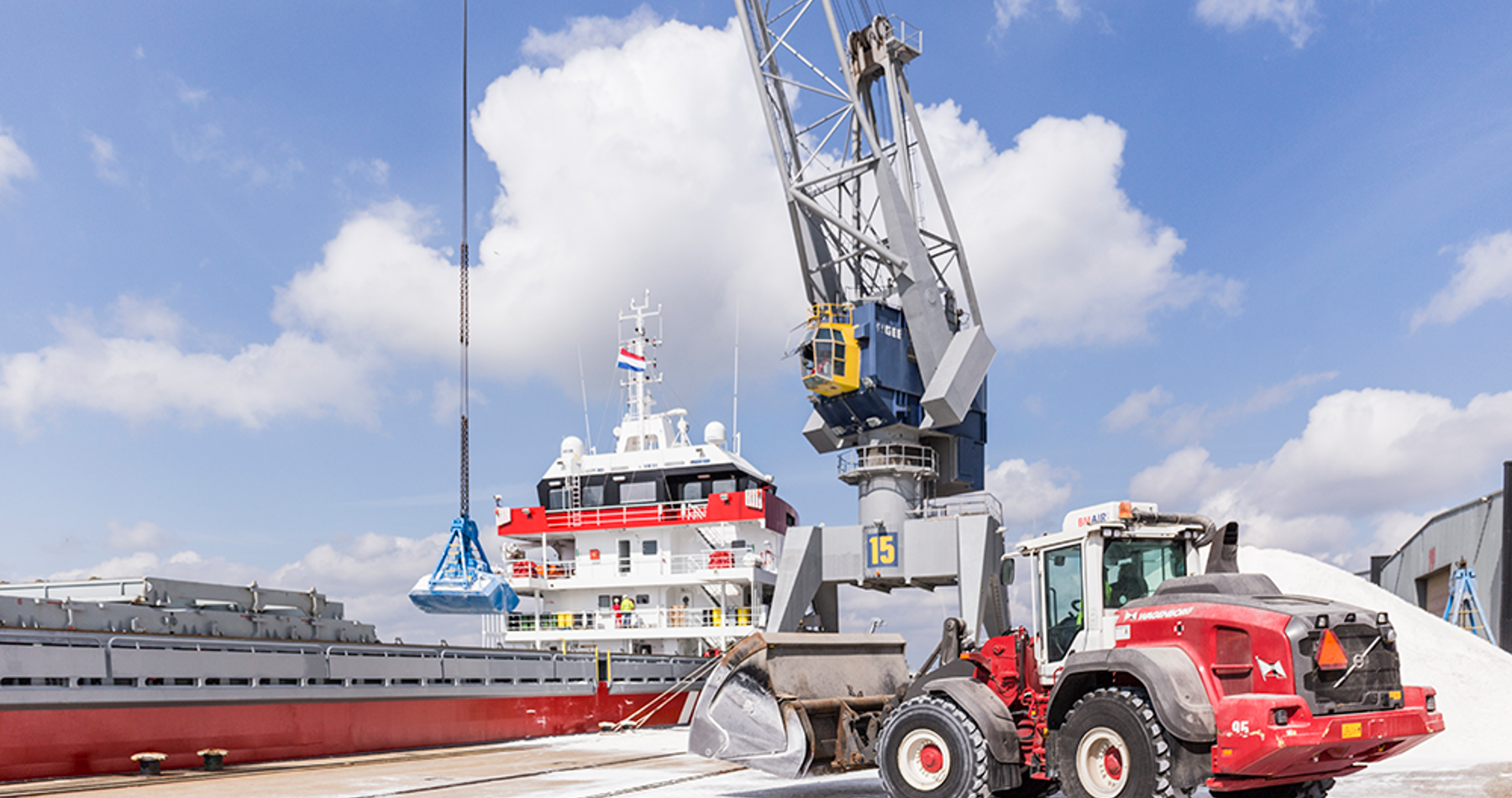 Shovel Stevedoring Zout Kraan Lossen